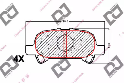 Комплект тормозных колодок DJ PARTS BP1636